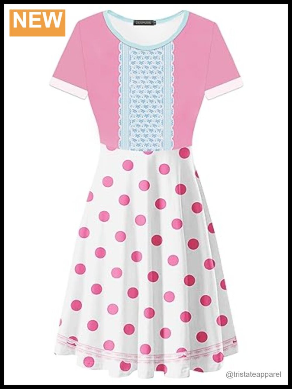 Halloween Print Short Sleeve Tunic Dress A-Line Knee Length Summer